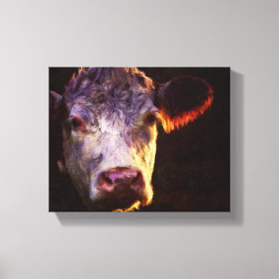 Hereford Kuh-Leinwand-Kunst Leinwanddruck