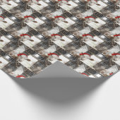 Hereford Kuh mit Santa Cap in Barn Geschenkpapier (Ecke)