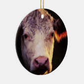 Hereford Kuh-Verzierungs-Malerei Keramik Ornament (Rechts)