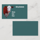 Hereford Rindfleisch: Visitenkarte: Öl gemalte Visitenkarte (Vorne/Hinten)