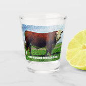 Hereford Stier Schnapsglas (Vorderseite)