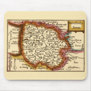 Herefordshire Landkreis England Alte antike Karte Mousepad