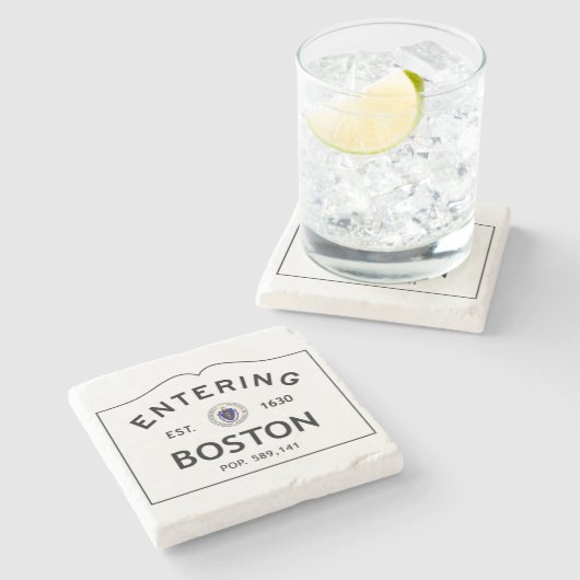 Hereinkommender Boston-Untersetzer Steinuntersetzer (Seitenansicht)