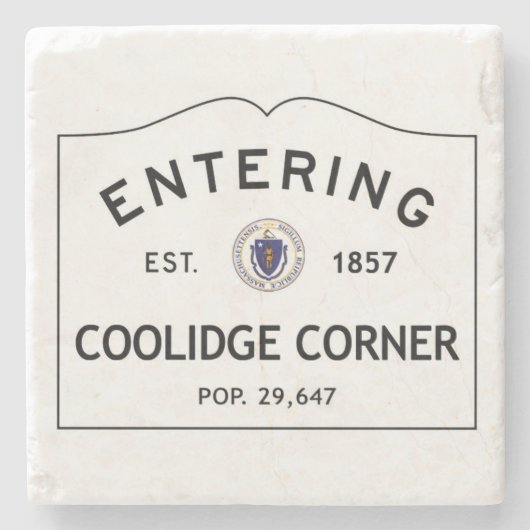 Hereinkommender CoolidgeeckmarmorUntersetzer Steinuntersetzer (Vorderseite)