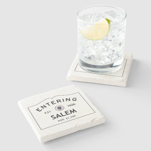 Hereinkommender MarmorUntersetzer Salems Botticino Steinuntersetzer (Seitenansicht)