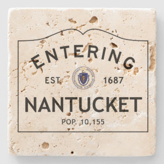Hereinkommender Nantucket Travertin-Untersetzer Steinuntersetzer