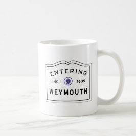 Hereinkommender Weymouth Willkommensschild Kaffeetasse