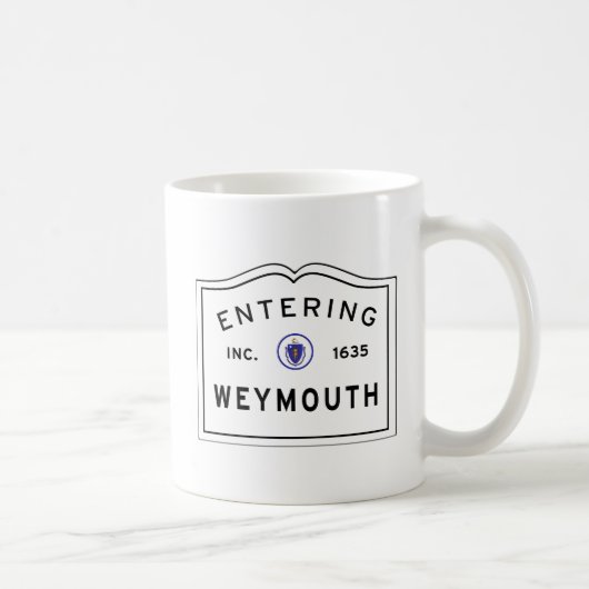 Hereinkommender Weymouth Willkommensschild Kaffeetasse (Rechts)