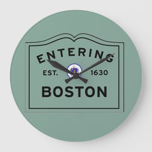 Hereinkommendes Boston Große Wanduhr (Vorderseite)