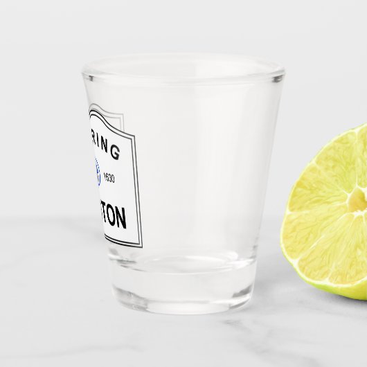 Hereinkommendes Boston-Zeichen Schnapsglas (Rechts)