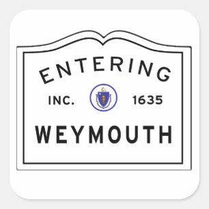 Hereinkommendes Weymouth MA Quadratischer Aufkleber