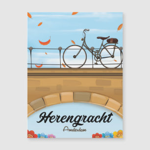 Herengracht Canal Amsterdam Reiseplakat Magnetkarte