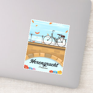 Herengracht-Kanal Amsterdam Reiseplakat Aufkleber