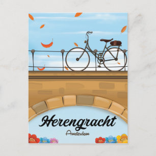 Herengracht-Kanal Amsterdam Reiseplakat Postkarte
