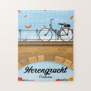 Herengracht-Kanal Amsterdam Reiseplakat Puzzle
