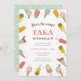Heres die Schaufel Eiscreme-Geburtstagseinladung Einladung