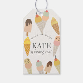 Here's the Scoop Colorful Ice Cream 1st Birthday Geschenkanhänger