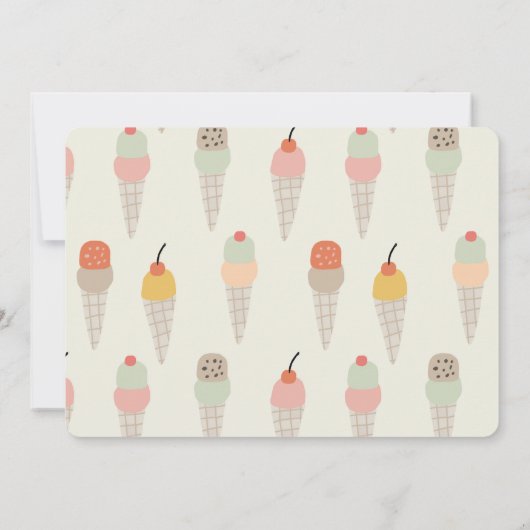 Here's the Scoop Ice Cream 1st Birthday Photo Einladung (Rückseite)