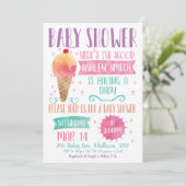 Heres The Scoop Ice-Cream Baby Einladung (Stehend Vorderseite)