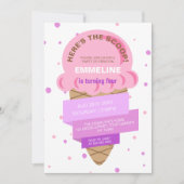 Here's The Scoop Ice Cream Sweet Pink Birthday Einladung (Vorderseite)