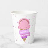 Here's The Scoop Ice Cream Sweet Pink Birthday Pappbecher (Rückseite)