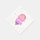 Here's The Scoop Ice Cream Sweet Pink Birthday Serviette (Ecke)