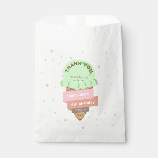 Here's The Scoop Mint Ice Cream Sweet Birthday Geschenktütchen (Vorderseite)