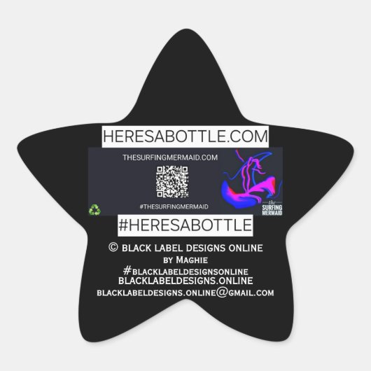 ©️ HERESABOTTLE.COM #HERESABOTTLESWAG Stern-Aufkleber (Vorderseite)
