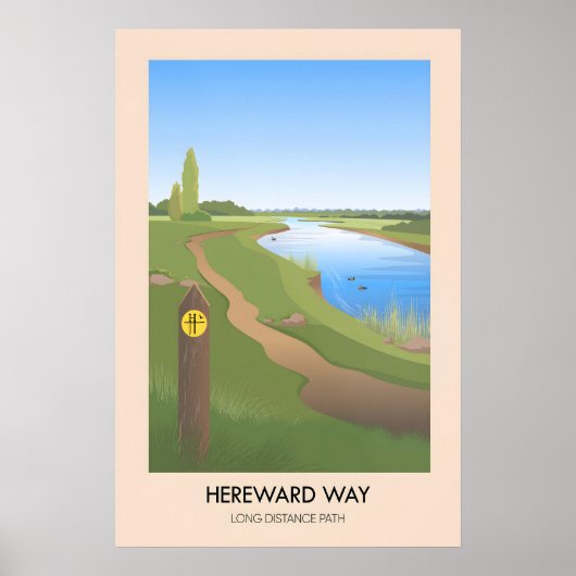 Hereward Way Wanderweg Reiseplakat Poster (Vorne)