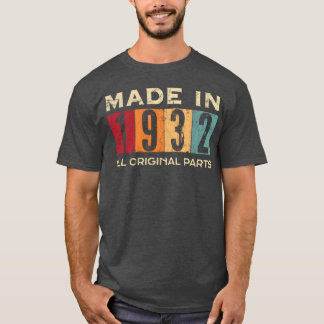Hergestellt 1932 90. Geburtstag 90 Alles Original T-Shirt
