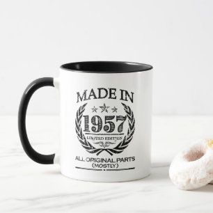 Hergestellt 1957 - Lustiger 60. Geburtstagsbecher Tasse
