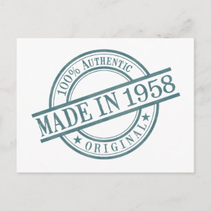 Hergestellt 1958 Geburtsjahr Runde Gummistempel Lo Postkarte