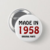 Hergestellt 1958, Originalteile, Button (Vorne & Hinten)