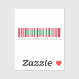 Hergestellt auf den Malediven Barcode-Flagge-Desig Aufkleber