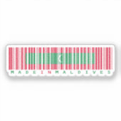 Hergestellt auf den Malediven Barcode-Flagge-Desig Aufkleber (Vorderseite)