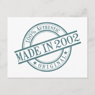Hergestellt im Geburtsjahr 2002 Rund Gummistempel  Postkarte