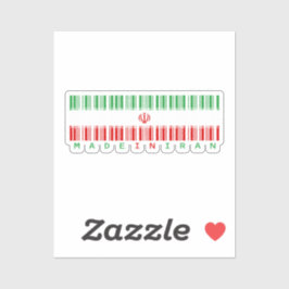 Hergestellt im Iran Barcode Flag Aufkleber