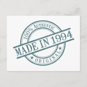 Hergestellt im Jahr 1994 Geburtstags-Logo aus Gumm Postkarte