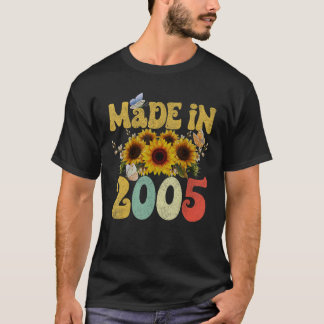 Hergestellt im Jahr 2005 Sonnenblume Schmetterling T-Shirt