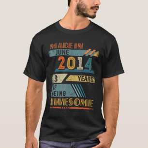 Hergestellt im Juni 2014 8 Jahre alt 8. Geburtstag T-Shirt