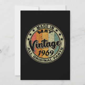 Hergestellt im Mai Vintage 1969 Alle Originalteile Einladung