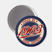 Hergestellt in 1963 magnet (Vorderseite/Rückseite)