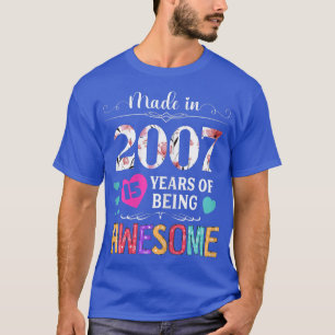 Hergestellt in 2007 15 Jahre Awesome Geburtstags-G T-Shirt