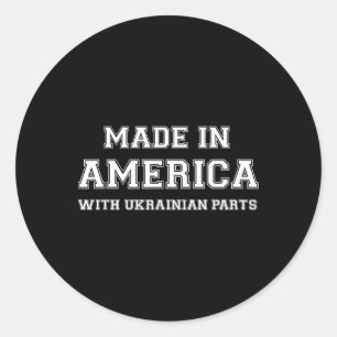 Hergestellt in Amerika mit ukrainischen Teilen Ukr Runder Aufkleber
