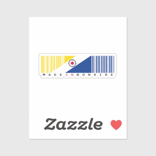 Hergestellt in Bonaire Barcode-Flagge Aufkleber (Blatt)