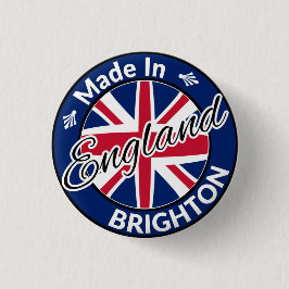 Hergestellt in Brighton England Union Jack Flag Button
