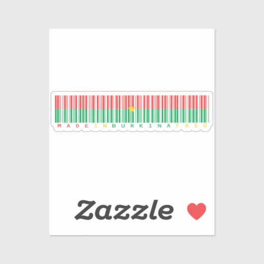 Hergestellt in Burkina Faso Barcode Flag Sticker (Blatt)
