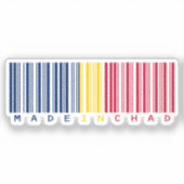 Hergestellt in Chad Barcode Flag Sticker (Vorderseite)