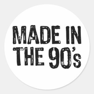 Hergestellt in den 90er Jahren Runder Aufkleber