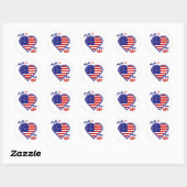Hergestellt in den USA Heart Flag Sticker (Blatt)